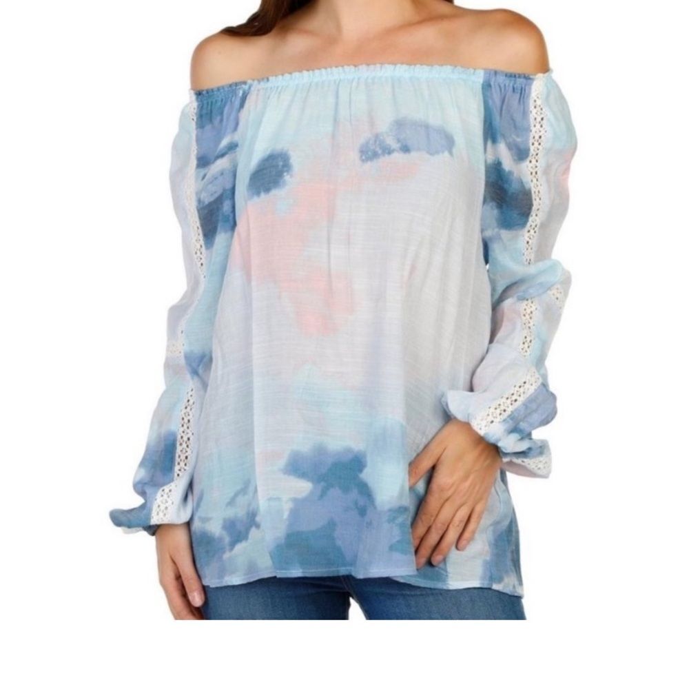 Zac & Rachel Women's Floral Lace-Accent Off-Shoulder Top Multicolor Size S